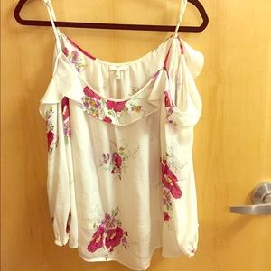 Joie off the shoulder floral blouse size L